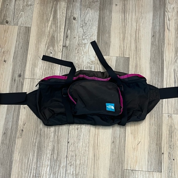 The North Face Lumbar Fanny Pack Waist Pack Hiking Backpacking Bag black pink - Picture 6 of 9